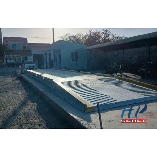 Cân ô tô 60T kiểu móng nổi hai bờ dốc sắt mạ kẽm